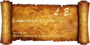 Lambrecht Erika névjegykártya